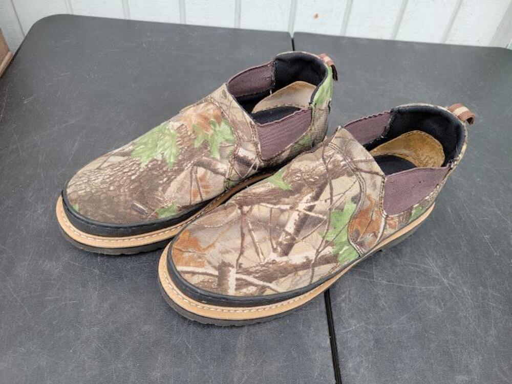 Chinook Boots Mens Size 10.5 Brown Camo Workhorse Romeo Slip On Ultra Grip